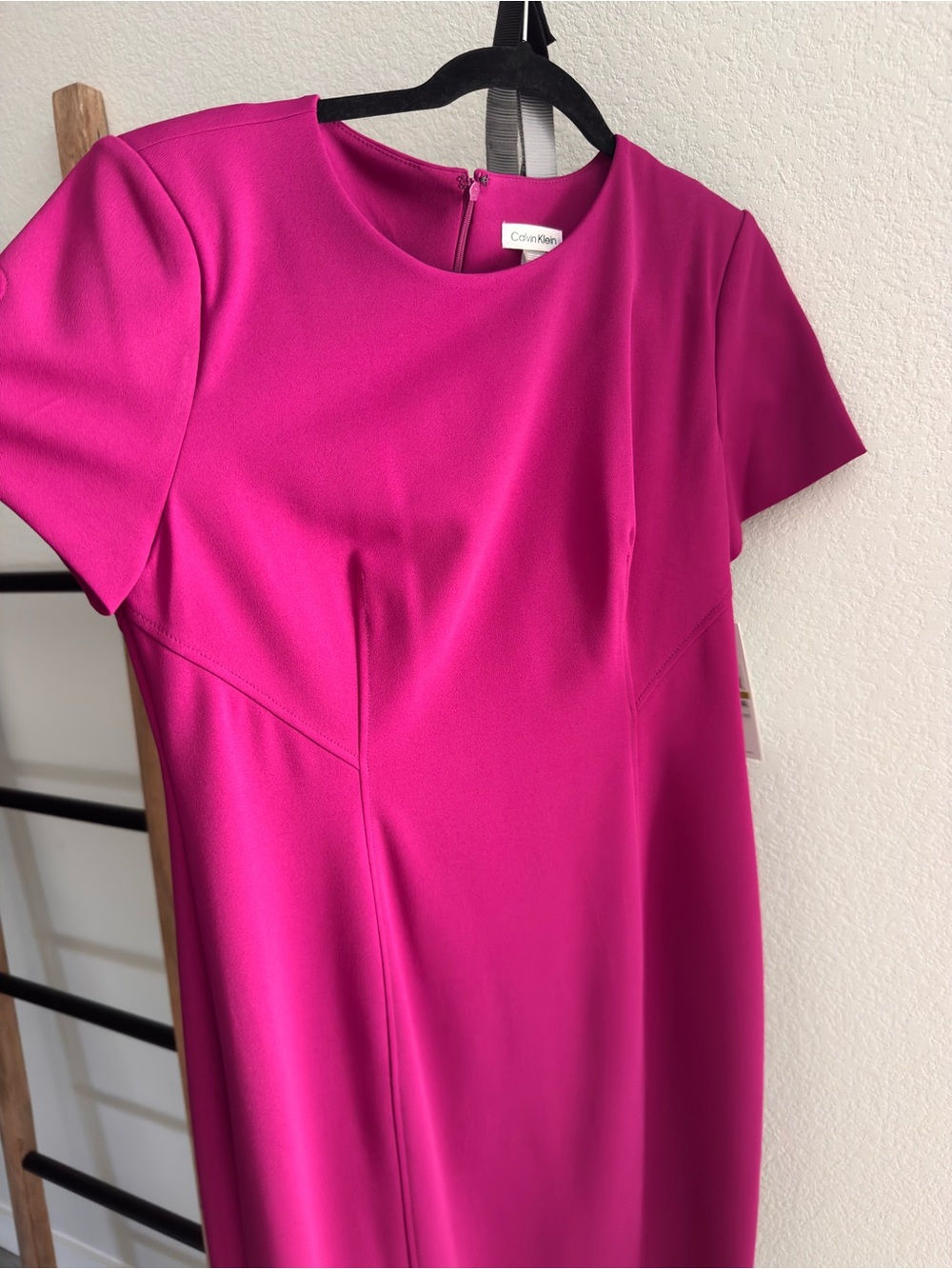 Calvin Klein Bright Fuchsia Short-Sleeve Sheath Dress